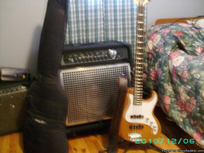 Bass Amplifier and speakers and guitar - Price: 700.00