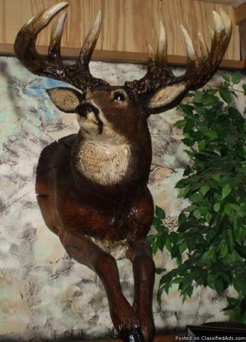 Big Boy - a Woodcarved Deer head-mount - Price: $2500.00