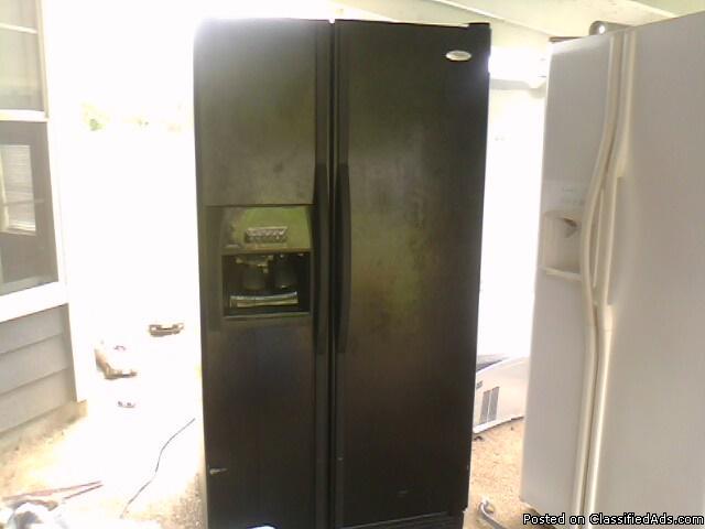 Black Whirlpool Side by Side Refrigerator - Price: 400.00
