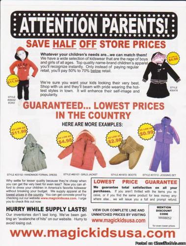 Brand Name Kidswear - Price: 50-70% off