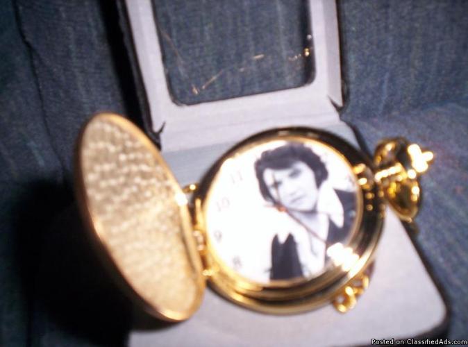 Elvis Pocket Watch With Case - Price: $17.00