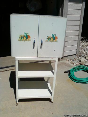 Granny's metal cart and cabinet - Price: $75