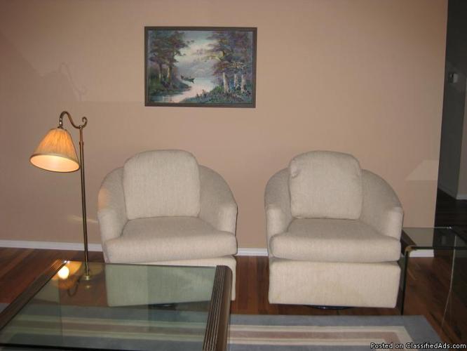 Living room tables, upholstered chairs - Price: $150 each set