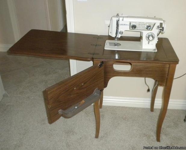 Sewing Machine In Cabinet - Price: $50.00