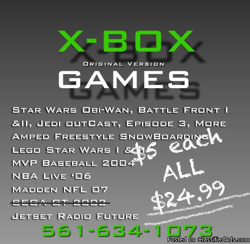 x-box games - Price: $5