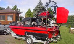 1000 Island Airboat, seating for 6,heated cockput,defrost, wipers, 1000 Floatation, Transport Canada approved ,self load and unload Galvinized Trailer ,mooring cover.&nbsp; Check out the Videos at www.airboats.ca or call 1---