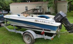 95 Larson 16ft With a 95 Johnson 88 outboard with Trailer. Trailer is in good shape, and all electronics and controls work. Comes with a full boat cover. Hull is 100%. It just needs a little wood work for the floor which could be done in a day. Fun