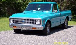 This a short bed pickup, it has been garaged kept. It has the orginal 402 engine, automatic 400 turbo with a dana rear end. It has had an off frame restoration in 1996 and was painted an Indian Turoquiose Green. It is in very good condition.