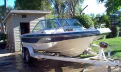 Foe Sale 1976 Cobalt Fiberglass 20 ft 0 in. Outdrive,230 Horsepower, Jet Drive. very good white interior,Blue and white, very fun Boat. Open Bow, good trailer,new tires, Must Sell, Call Brent after 4:00 p.m.&nbsp; -- Good Condition,very fun to own.