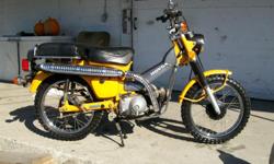 this is a running 1978 honda ct90 with duel transmission.clear tabs ands title.