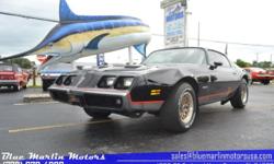 1979 Pontiac Firebird Formula&nbsp;
&nbsp;
Looking for a second generation Firebird? Want to go fast? Want to stand out from the sea of Smokey and the Bandit clones?
&nbsp;
Stop right there. Blue Marlin Motors has the car for you! This 1979 Pontiac