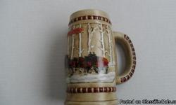 The prized ?Snowy Woodland? issued in 1981 with the Collector Series number ?CS50? is also known as the ?Birch Tree? stein. This is the second stein issued in the long running Anheuser Busch Holiday Series and the most valuable of the entire collection