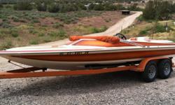 21' jet boat with Jeterator, shoots 75' water stream, 460" Ford Big Block, newer interior, heavy duty competition trailer