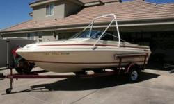 19 foot 3.8 liter V6 with cuddy. Great condition. Owed by one family & never stored outside. Includes collapsible ski tower, snap cover, fish finder and more.