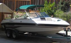 Excellent condition, never been in salt water. Only 400 hrs. V8 w/mercruiser drive, 4 blade stainless steel prop. Tandem axel trailor. Constantly housed while off the water.&nbsp;Also includes Wake Board tower, Docking Ropes, buoys & anchor. Runs like a