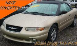 Visit our site to see all our inventory
jandhsautosales
See more pictures of this car at our website jandhsautosales
Price:&nbsp; $3,996
Year:&nbsp; 1999
Make:&nbsp; Chrysler
Model:&nbsp; Sebring
Body Style:&nbsp; Convertible
Color:&nbsp; Gold