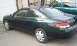 nice 2000 toyota camry solara v6 new auto stat new winchell front wheel does great on the snow clean car 2door color green nice power car