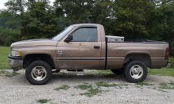 2001 Dodge Ram 1500 5.9 liter, auto transmission, 5th wheel hideaway ball in truck bed, tool box, reese hitch, new battery and alternator, black bed liner. There is some minor body damage on driver door, passenger door, hood and the bumper. There is