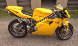 2001 Ducati 748 biposto
10,000 miles, never been down, garage kept. &nbsp;Looks and runs great. &nbsp;Carbon fiber FBF pipes and chip, Dzus quarter turn fasteners. &nbsp;$4000 or best offer.