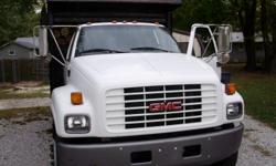 2001 GMC C6500 diesel with flat bed dump, 3126 CAT motor, 7 speed, new alternator, new wheel cylinders, brakes 70%, 195,000 miles, Truck is in great condition. highway speed 74 MPH