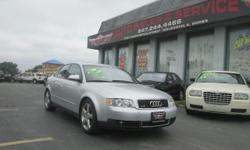 2002 Audi A4 1.8T quattro AWD 4dr Sedan
ALL PRICES ARE "CASH PRICE AS ADVERTISED", WE OFFER FINANCING FOR EVERYONE, BAD CREDIT NO CREDIT, MATRICULA! WE HAVE THE BEST DEALS IN TOWN. FINANCING SUBJECT TO CREDIT AND MAY COST ADDITIONAL FEE BASED ON CREDIT