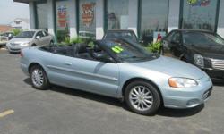 2002 Chrysler Sebring Limited 2dr Convertible
ALL PRICES ARE "CASH PRICE AS ADVERTISED", WE OFFER FINANCING FOR EVERYONE, BAD CREDIT NO CREDIT, MATRICULA! WE HAVE THE BEST DEALS IN TOWN. FINANCING SUBJECT TO CREDIT AND MAY COST ADDITIONAL FEE BASED ON