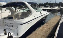 Twin 350 Volvo Penta engines recently serviced including lower units. New bottom paint. New curtains. Just totally detailed inside and out. Full mooring cover. Power cords, lines, life vests, throw cushion, bumpers, upgraded sound system, portable vacuum