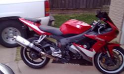 I have a Yamaha R6-Red, Black and white for sale.
Clean Texas Title, In my Name
Approx 16k miles
Micron Exhaust
Smoked Windscreen
Viper Alarm system with Remote
No Dent or major scratches..Small scratches on lower fairing sticker Left side only- from