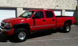2005 GMC SIERRA 2500 HD CREW CAB 4X4 SLE PICKUP 4 DOOR 8FT BED WITH 43K MILES. TRUCK IS IN EXCELLENT CONDITION MUST SEE. EQUIPMENT LIST ABS 4 WHEEL, AIR CONDITIONING, POWER WINDOWS, POWER DOOR LOCKS, CRUISE CONTROL, POWER STREETING, TILT WHEEL, AM/FM