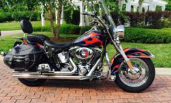 &nbsp;
Stand out in the crowd with this beautiful 2006 Heritage Softail Classic with custom paint job done by Canyon Graphics of Richmond Virginia. Always garage kept and
never ridden in the rain! This bike is absolutely mint! no nicks, scratches or