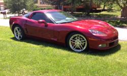 Corvette 3LT Coupe in excellent condition! 60,200 miles.&nbsp;Stunning premium Monterey Red Metallic Tint-coat exterior with plush Cashmere leather and carbon fiber package interior!
Stage 4 modified V8 6.0L engine, dyno rated over 500 hp! Over 25K in