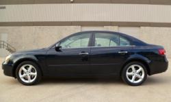 The 2007 Hyundai Sonata Limited is the perfect family car! This Sonata Limited is loaded with options including leather, power seat, power windows, power locks, power mirrors, heated seats, AM, FM, CD, V-6, alloys and much more. The 3.3L V-6 engine purrs