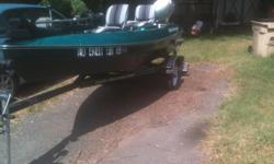 14 Foot Water Moccasin Fishing boat. &nbsp;Color is green metal flake and black. &nbsp;Comes with 20 HP Honda 4 stroke motor, trolling motoe, power tilt/trim, depth finder, and live well. Used less than 10 times. &nbsp;Perfect condition. &nbsp;