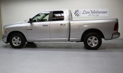2009 Dodge Ram 1500 SLT Quad Cab
A spectacular, one-owner 2009 Dodge Ram Crew Cab with only 27k miles. Silver metallic paint coupled with Black and Gray interior creates a stunning combination that will turn heads. This truck comes with a lot of options