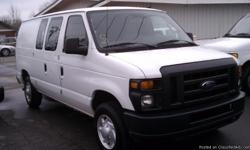 09 Ford E150 work van with cargo partition, power windows, power locks, keyless entry with remotes, power mirrors, towing package and very nice. We also have many other Chevrolet and Ford Cargo vans for sale. Many have ladder racks and shelves. Please