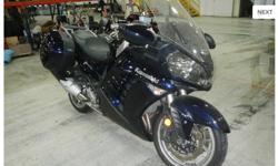 2010 Kawasaki ZG1400D Motorcycle, 14,658 odometer mileage, VIN# JKBZGND11AA, C.C. Engine, Manual 6-Speed Trans, Electric Start, Shaft Drive, Liquid Cooled, Rear Ind. Suspension, Spoke, Windshield, 2-Seater, Removable Windshield, Hard Saddle Bags, Hand