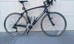 I have this Specialized Roubaix Carbon Frame road bike thinking I was going to do a lot of riding.&nbsp; It did not happen so the bike has been hanging in my garage.&nbsp; I has maybe 250 miles on it.&nbsp; The following is a discription of the