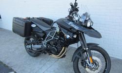 The BMW F800GS is the leader in the mid-size adventure bike segment.&nbsp; Anyone who has ridden or spent time around these machines knows that these are the accessories to have.&nbsp; The bike comes equipped with the following:
BMW Navigator IV
BMW Vario