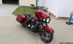 2012 street glide (103 cu inch) 4515 miles. This bike has it all!(ABS and cruise and security)All Work done at the local Harley store.Tons of extras!! Brand new CVO wheels and tires with matching rotors,Vance and Hines Pipes.Bike some awesome.Blacked out