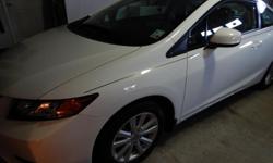 LIKE NEW&nbsp; 2012 Honda Civic EX Coupe 2d,&nbsp;&nbsp;&nbsp; ONLY 12,400 miles,&nbsp; garage kept from day one.&nbsp;
Color Taffeta White,&nbsp; Interior is Stone.&nbsp;&nbsp;&nbsp;
Original MSRP $21,275.00,&nbsp; we are asking&nbsp; the Kelley Blue