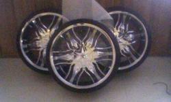 I have a set of rims for sale, they are used, i had them on my car for a week. I am trying to sell them because i no longer have the car and have no use for them. They are 22 inch bonetti rims with lexani low pro's. they have a universal 5 lug bolt