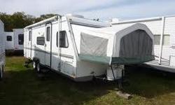 2003 Shamrock 25BH Ultralight Camper / Hybrid. 3600 lbs. Aluminum / fiberglass. Excellent condition - pristine / like new. Dual axle (all new tires), Reese weight distribution hitch assembly with sway bars, A/C, Heat, Sleeps 8-10, bathroom with shower,