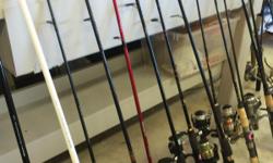 Choose 1 or 2, 20 or 30 from among 50+ freshwater and a dozen or more saltwater spinning rigs ranging in price from $5 to $50.&nbsp; The rod/reel combos priced at $5 to $20 normally sell for $10 to $60; those priced from $25 to $35 sell for $35 to $100;