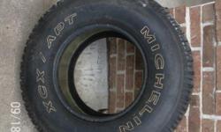 4 TIRES Michelin, all terrain Radial Tires for a Jeep, 31x10 50rislt 109Rxcx/cx-apt. &nbsp;Little wear in very good condition. &nbsp; Please call 217/544-7023 for details.