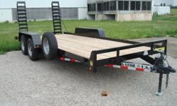 16ft equipment trailer
**gatormade**
*big quality*big value*no surprises*
view the rest
purchase the best!
heavy duty low profile design
complete paint (electrostatic --top and bottom sides)
treated wood 2x8 flooring
100% d.o.t. legal in all states
10400#