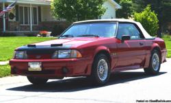 1988 Ford Mustang 5.0 GT 2dr Convertible 8-cyl. 5.0L Sharp Classic Mustang Red/White, leather interior, low miles, new clutch, nearly new tires, all original equipment, runs well.&nbsp;A+&nbsp;&nbsp;security system. $4,000 OBO