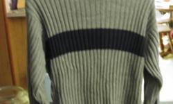 Nice Abercrombie and Fitch men's sweater, size Medium. In great condition. Color is gray with blue strip around middle.