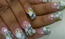ACRYLIC NAILS WHITE TIP COLOR ACRYLICS GLITER ACRYLICS ENCAPSULATED DESIGN AND MORE. For more info. Call or text Denise