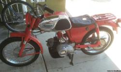 THIS BIKE HAS 238 ORIGINAL MILES ORIGINAL TIRES EVERYTHING ISSTOCK 1963 RUNS LIKE NEW STILL PROBALLY HAVE TO BREAK IT IN LOL YOUR NOT GONNA FIND A BETER 53 YEAR OLD YO1 YAMAHA 80 CC TRAIL BIKE CO;OR IS RED SEAT NEEDS TO BE RESTORED #2700 OBO 562 392 2222