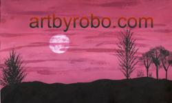 An original landscape painting of a sunset. Acrylic on 80 pound paper 9 by 12 inches
see my art at http://www.artbyrobo.com